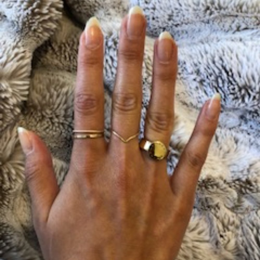 COACH Gold Disc Ring